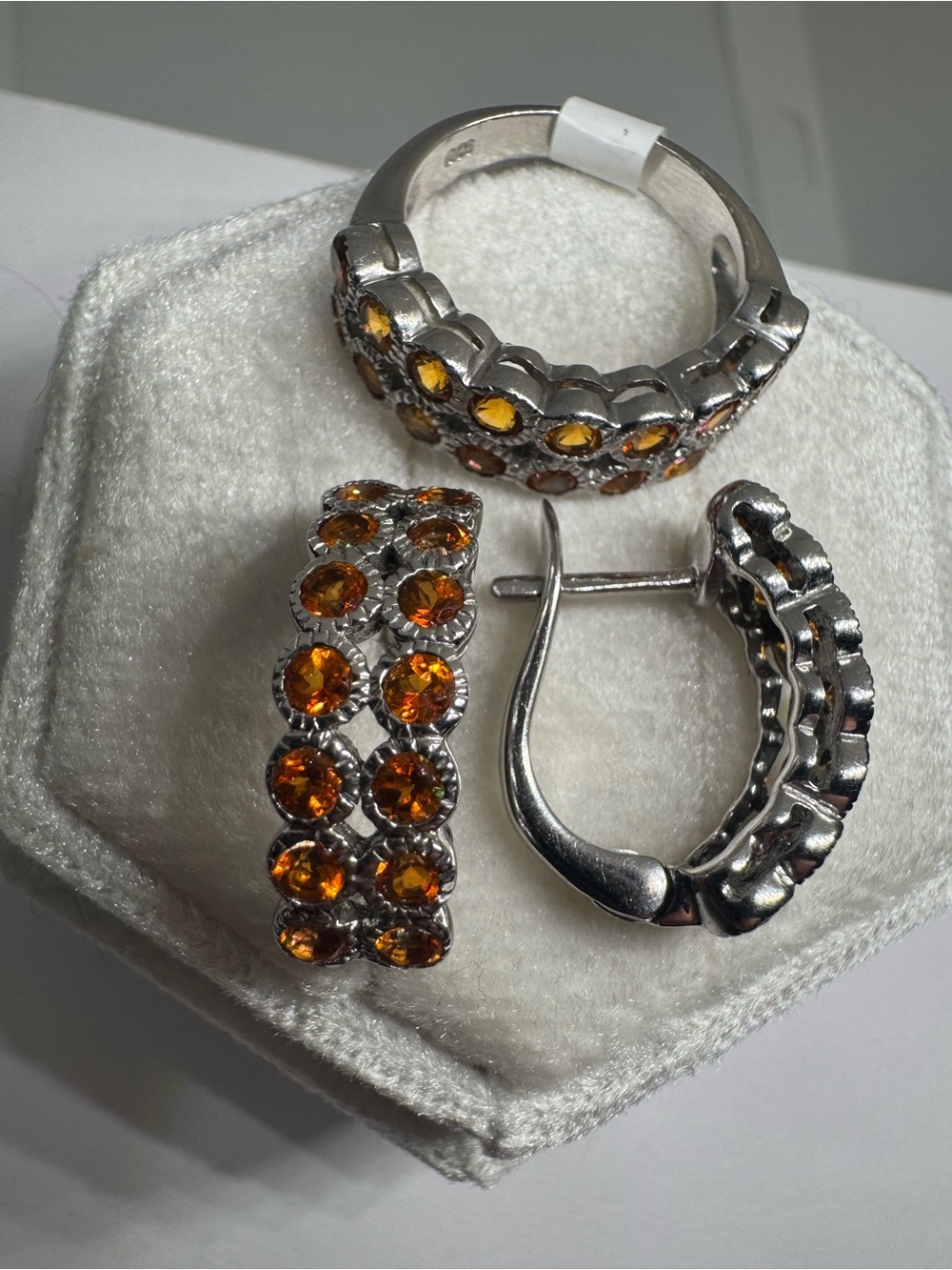 925 Sterling Silver Jewelry Set Ring Size 6 9.8g Elegant Fine Jewelry - Picture 4 of 17